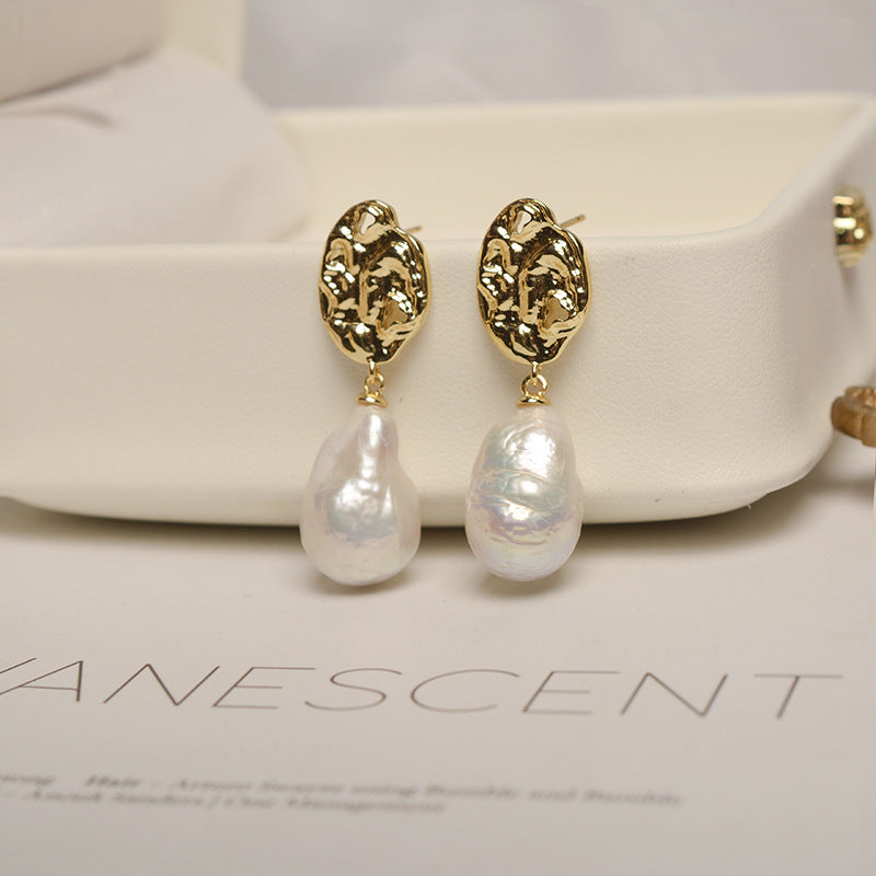 #AB090 Leaves Pearl Earring