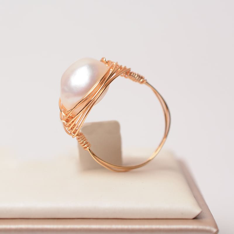 #AB085 Hand-wound Pearl Rings