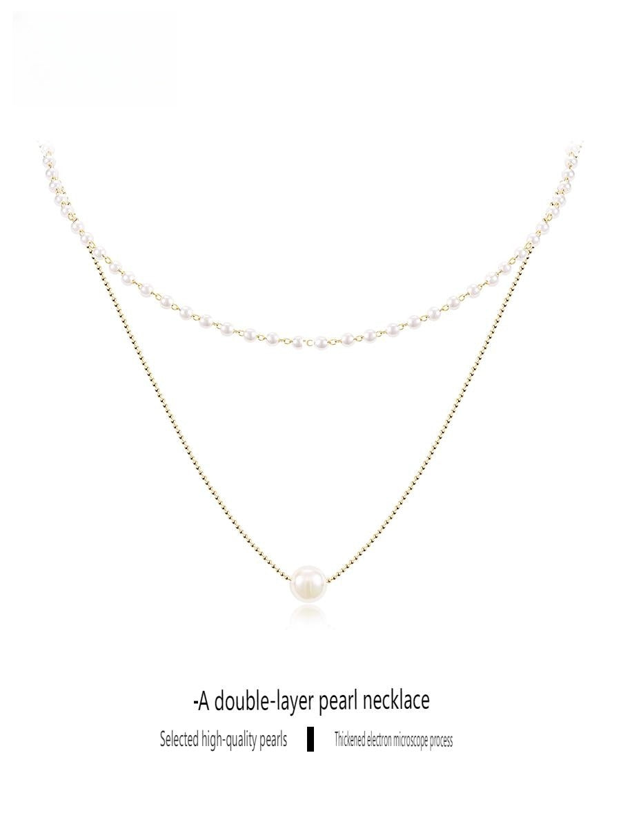 #AB064 Double Layers Pearl Pendant