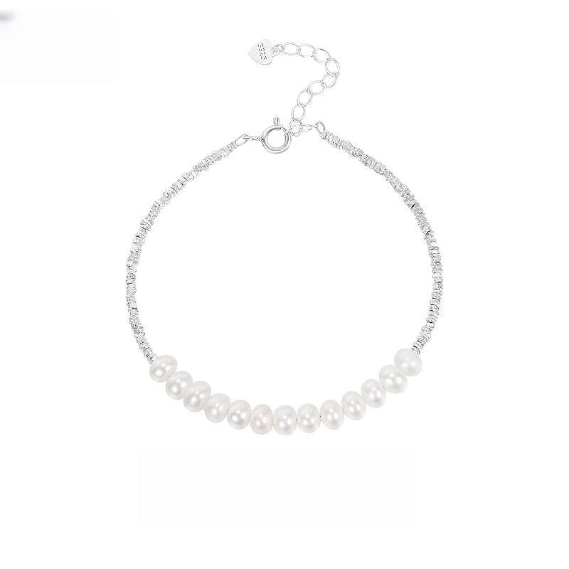 #AB135 Silver Pearl Bracelets