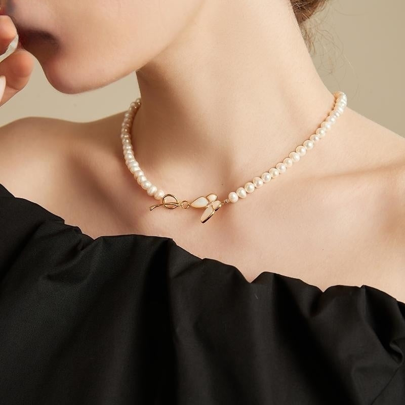 #AB041 Butterfly Pearl Necklace