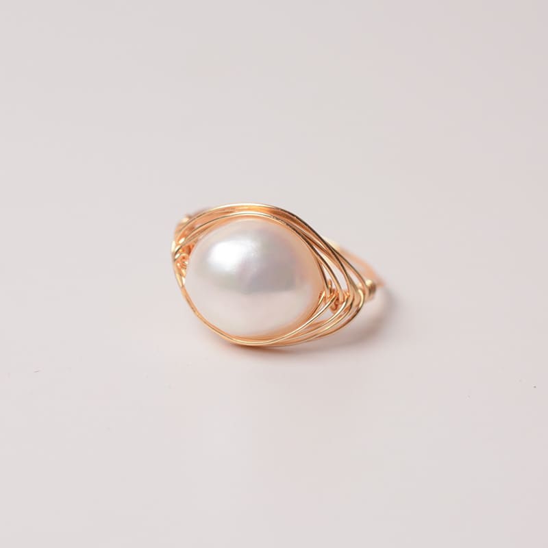 #AB085 Hand-wound Pearl Rings