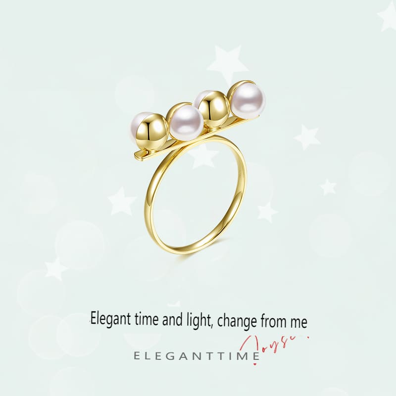 #AB029 Balance Akoya White Pearl Rings