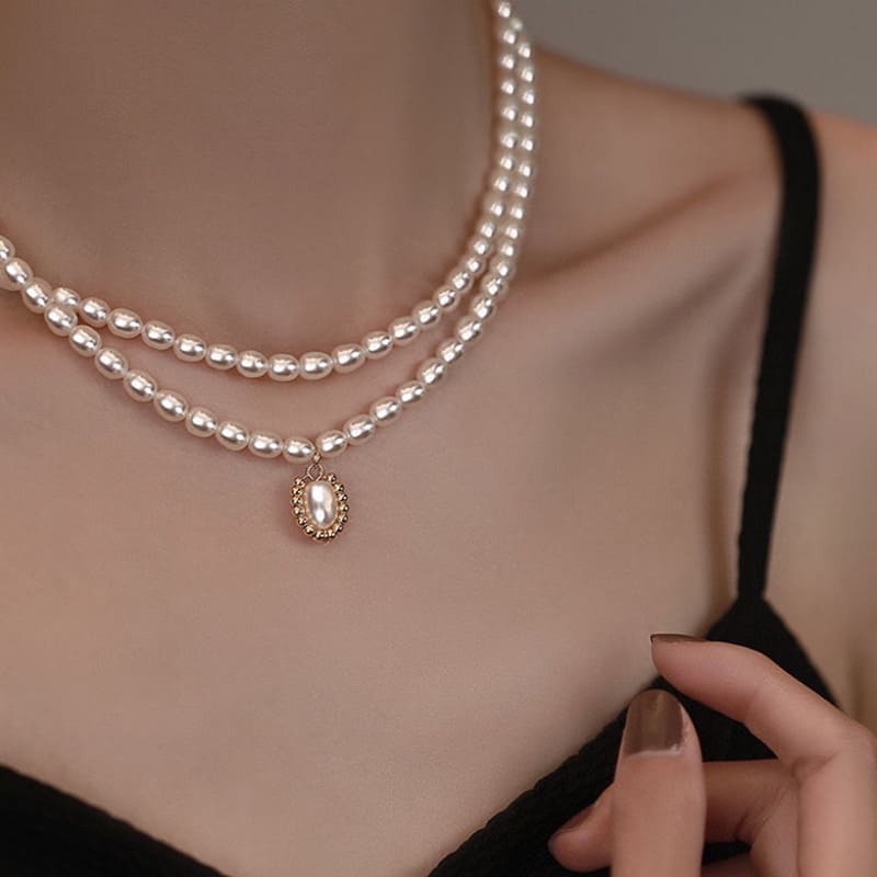 #AB066 Double-layered Pearl Necklace