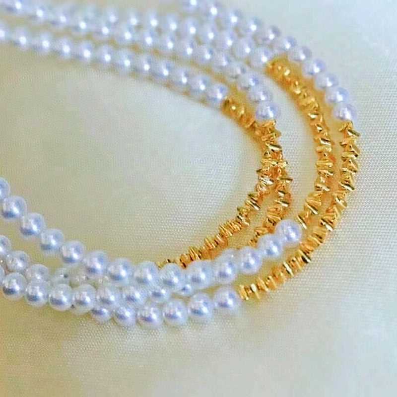 Crushed Gold Pearls Necklace