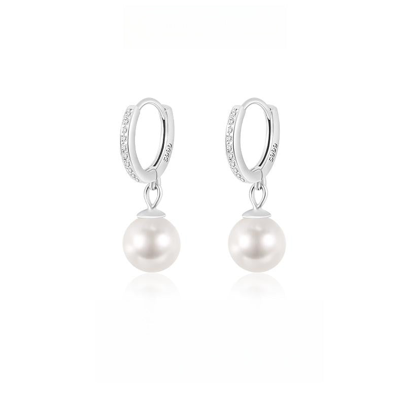 #AB042 Button Pearl Earring