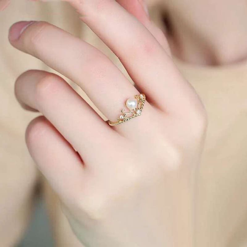 #AB058 Crown Pearl Rings