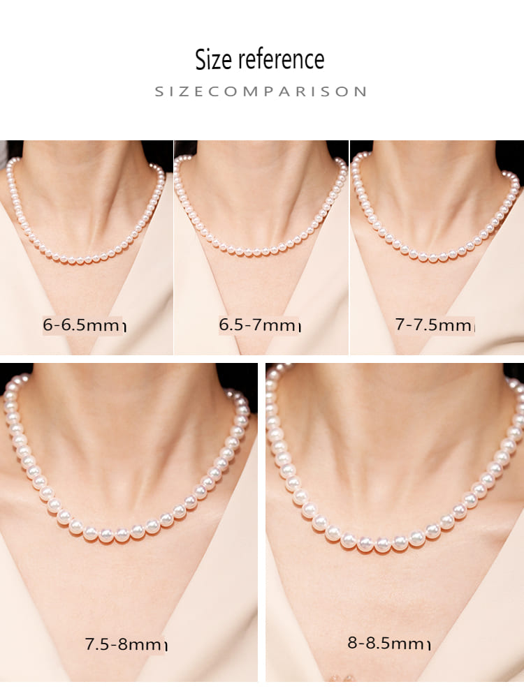 #AB089 Japanese Akoya White Pearl Necklace