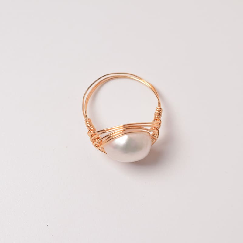 #AB085 Hand-wound Pearl Rings