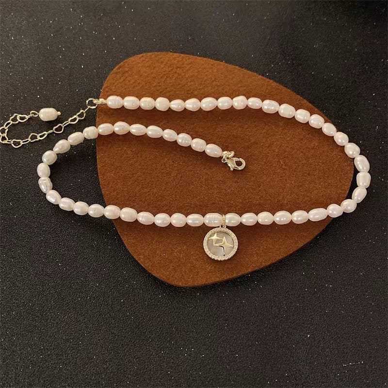 Cat's Eye Stone Pearl Necklace