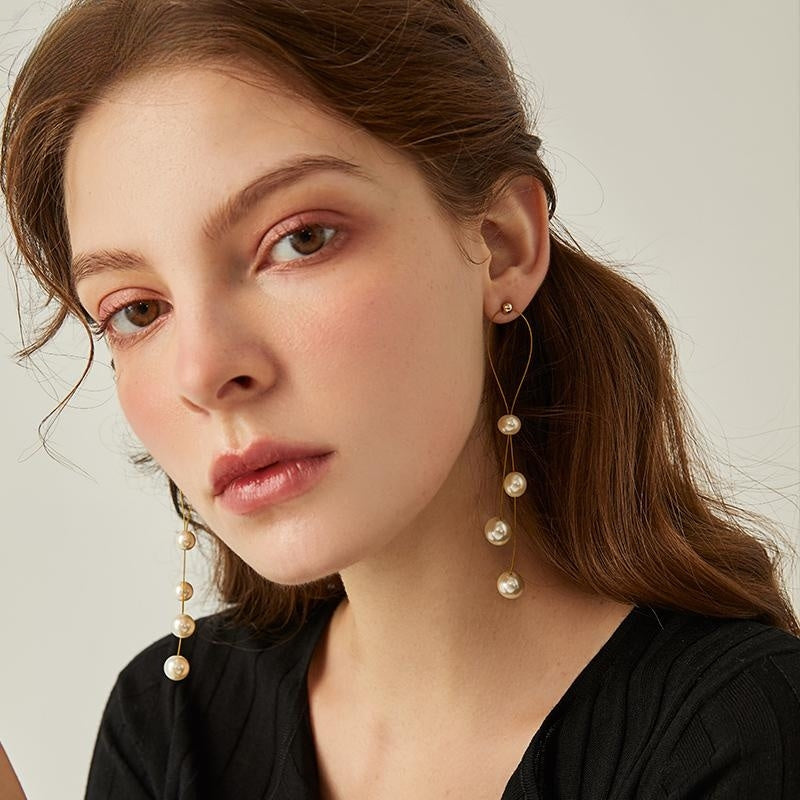 #AB147 Tassel Freshwater Pearl Earring