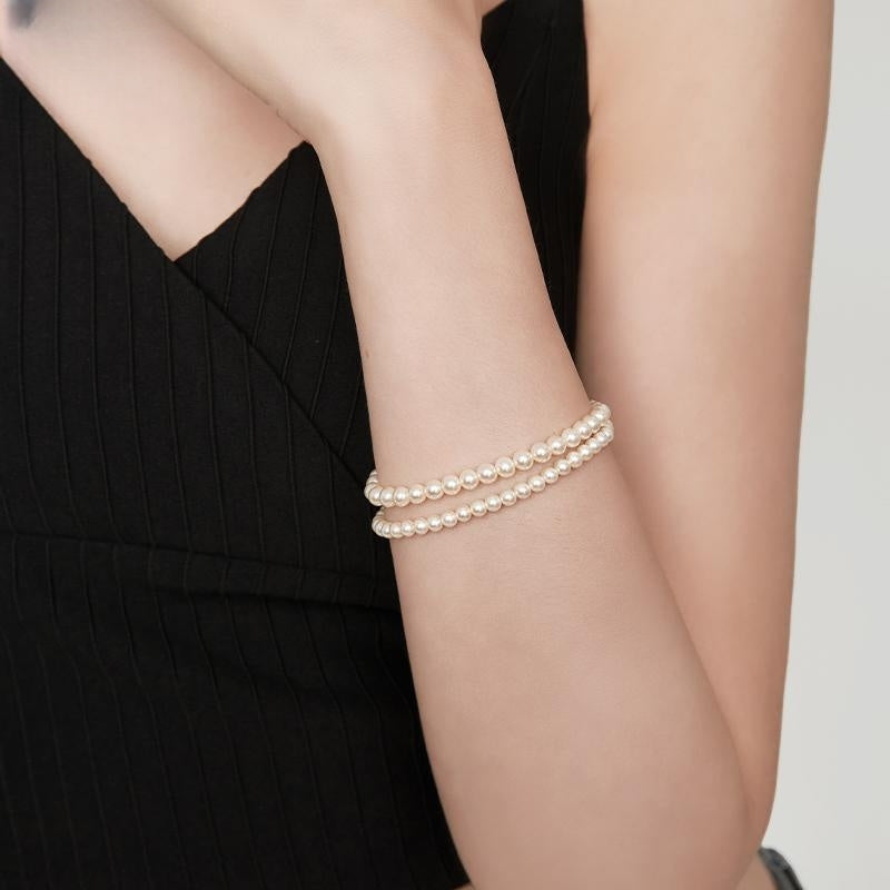 #AB159 White Pearl Bracelets