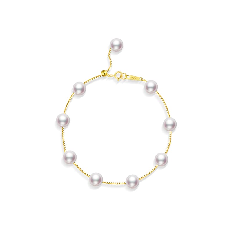 #AB088 Japanese Akoya White Pearl  Starry  Bracelet