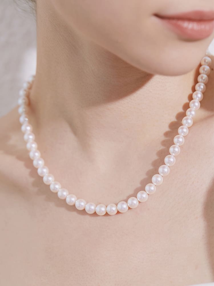 #AB160 White Pearl Necklace - AAA Quality