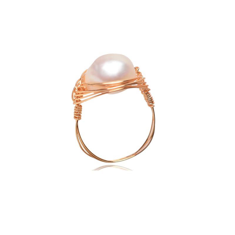 #AB085 Hand-wound Pearl Rings