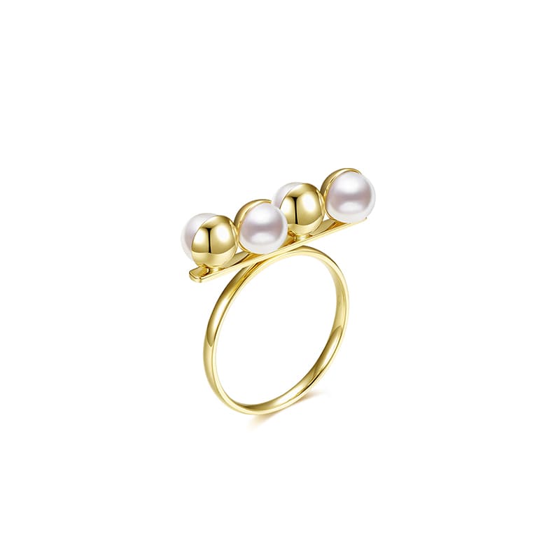 #AB029 Balance Akoya White Pearl Rings