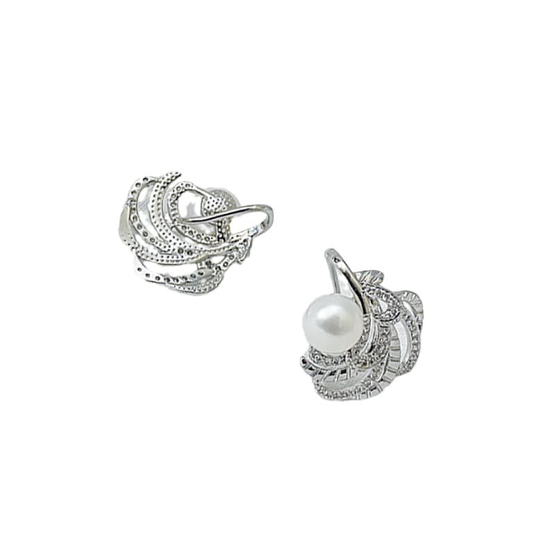 #AB072 Feather Pearl Earring