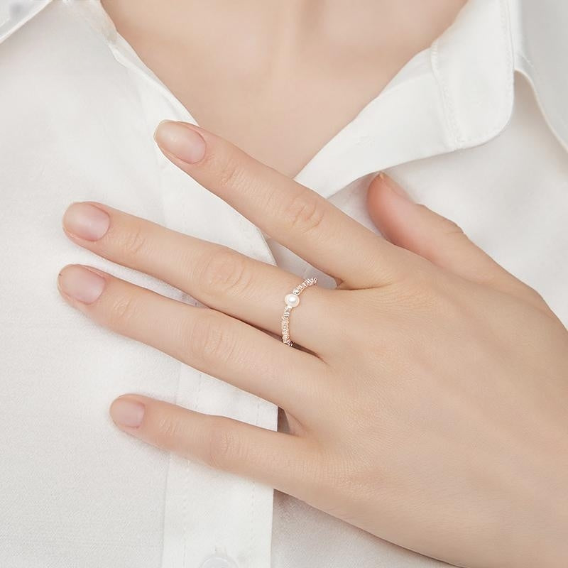 #AB136 Silver Pearl Ring