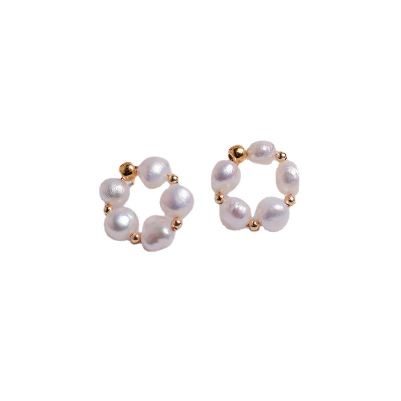 #AB126 Polygon Pearl Earring