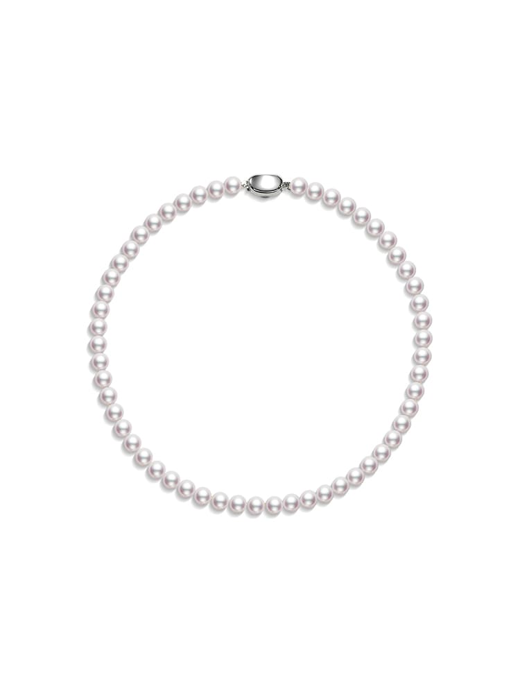 #AB089 Japanese Akoya White Pearl Necklace