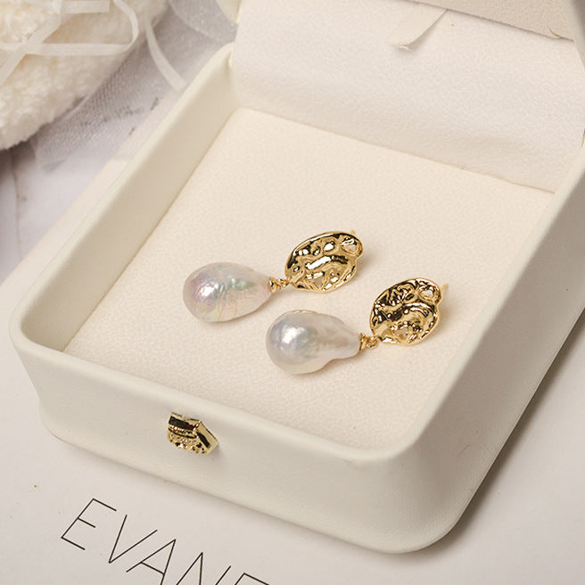 #AB090 Leaves Pearl Earring