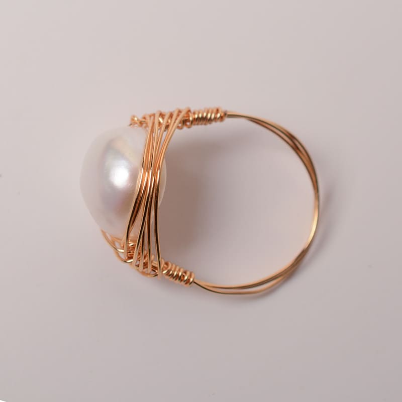 #AB085 Hand-wound Pearl Rings