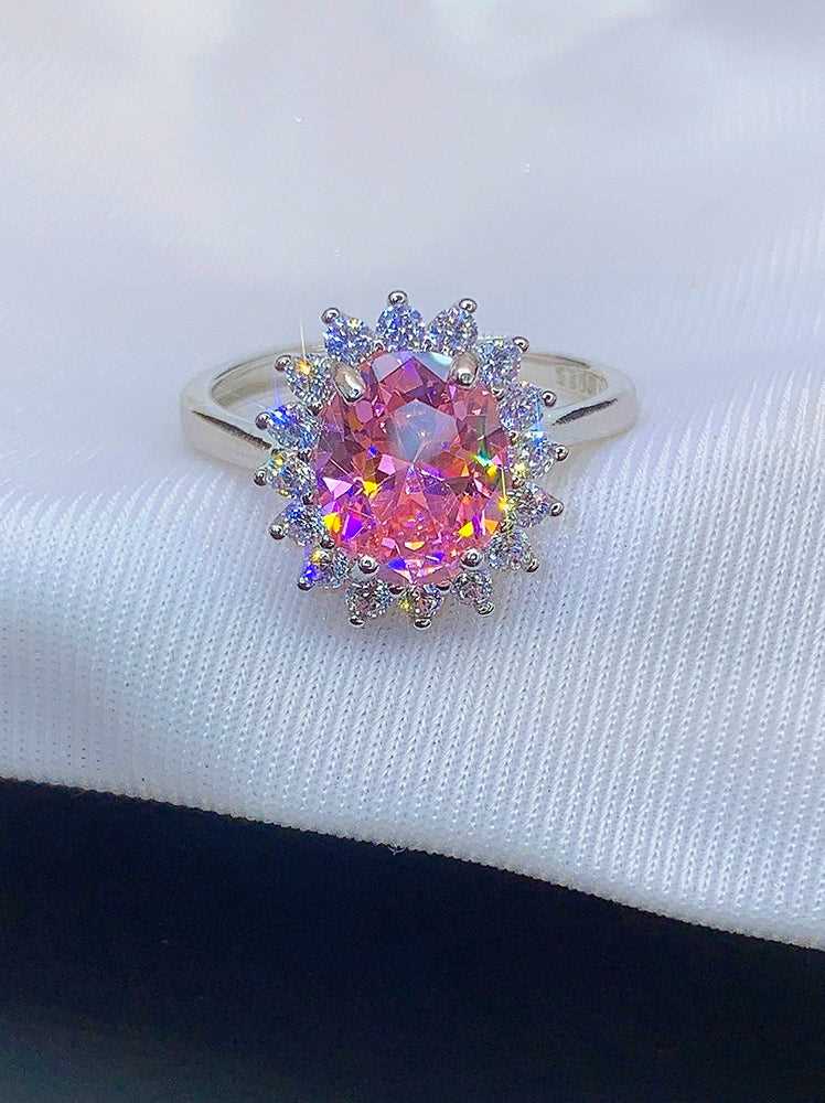 【#115】Cultured Pink Diamond 10*12mm Ring and Pendant