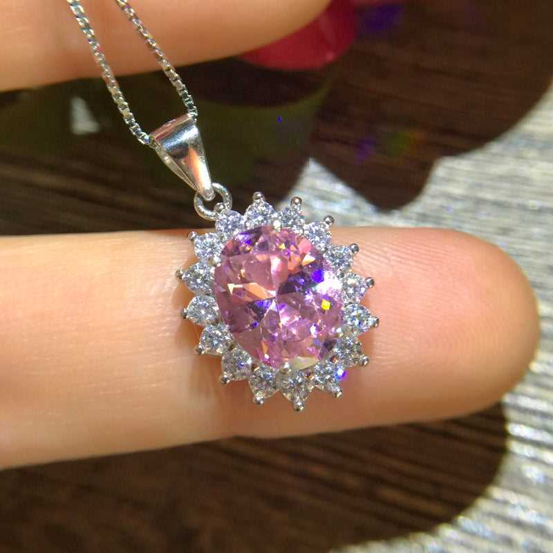 #AB169 Cultured Pink Diamond 10*12mm Ring and Pendant