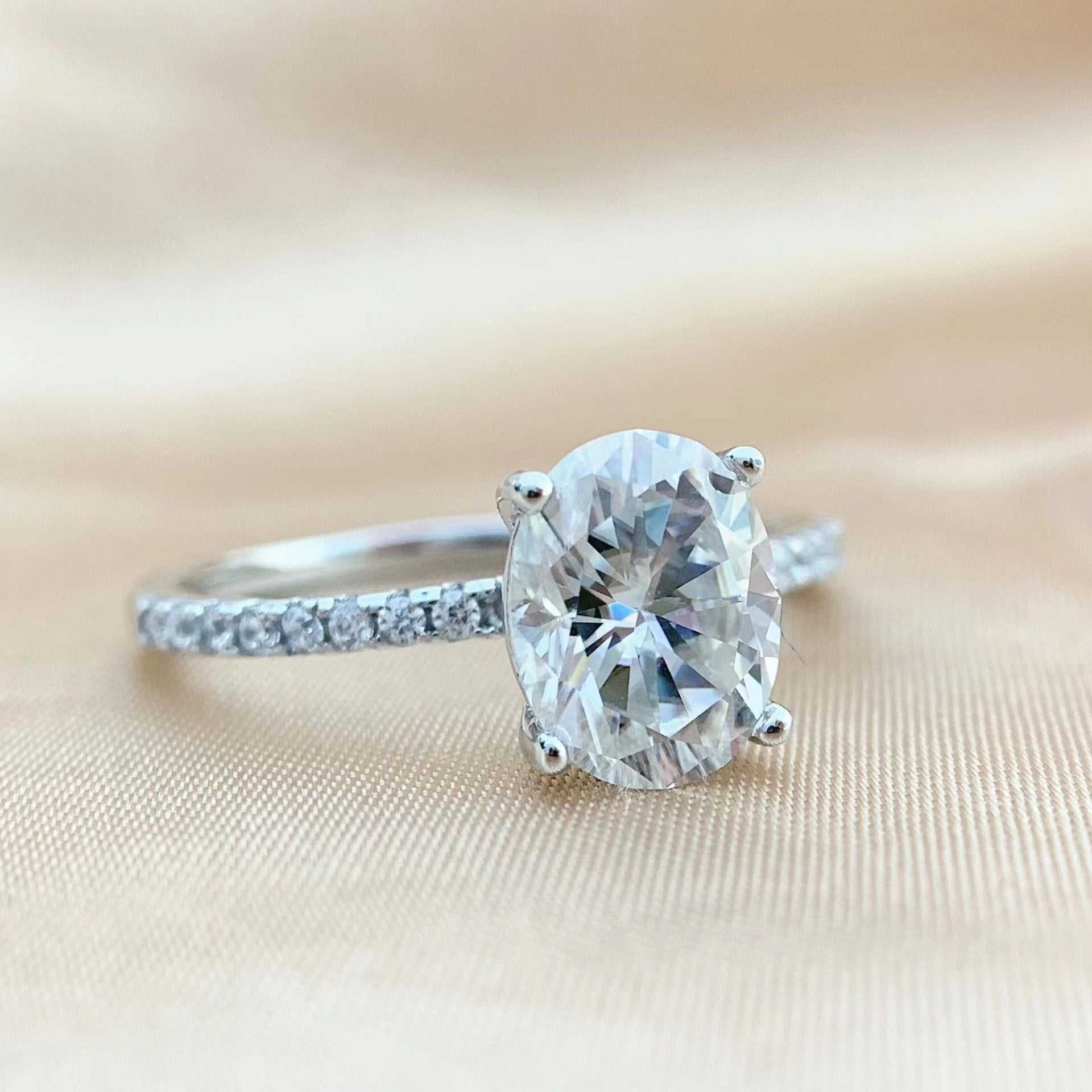 Moissanite ring 5*7 s925 ring