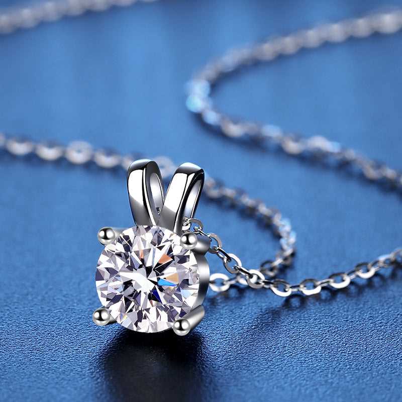 Moissanite D color necklace S925 silver 1 carat rabbit pendant