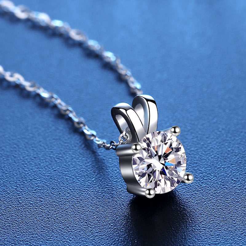 Moissanite D color necklace S925 silver 1 carat rabbit pendant