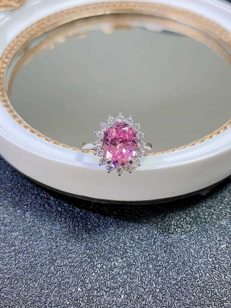 #AB169 Cultured Pink Diamond 10*12mm Ring and Pendant