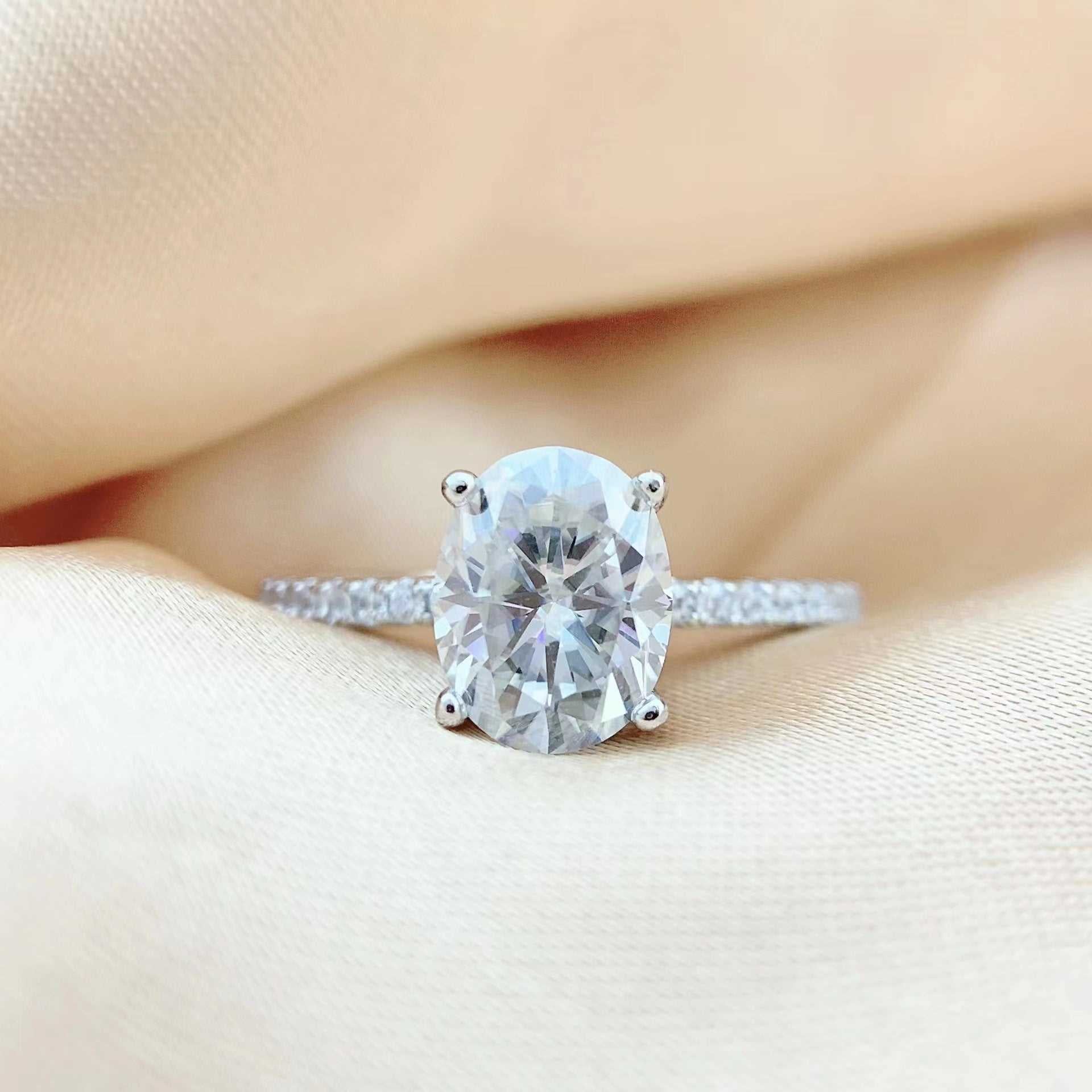 Moissanite ring 5*7 s925 ring