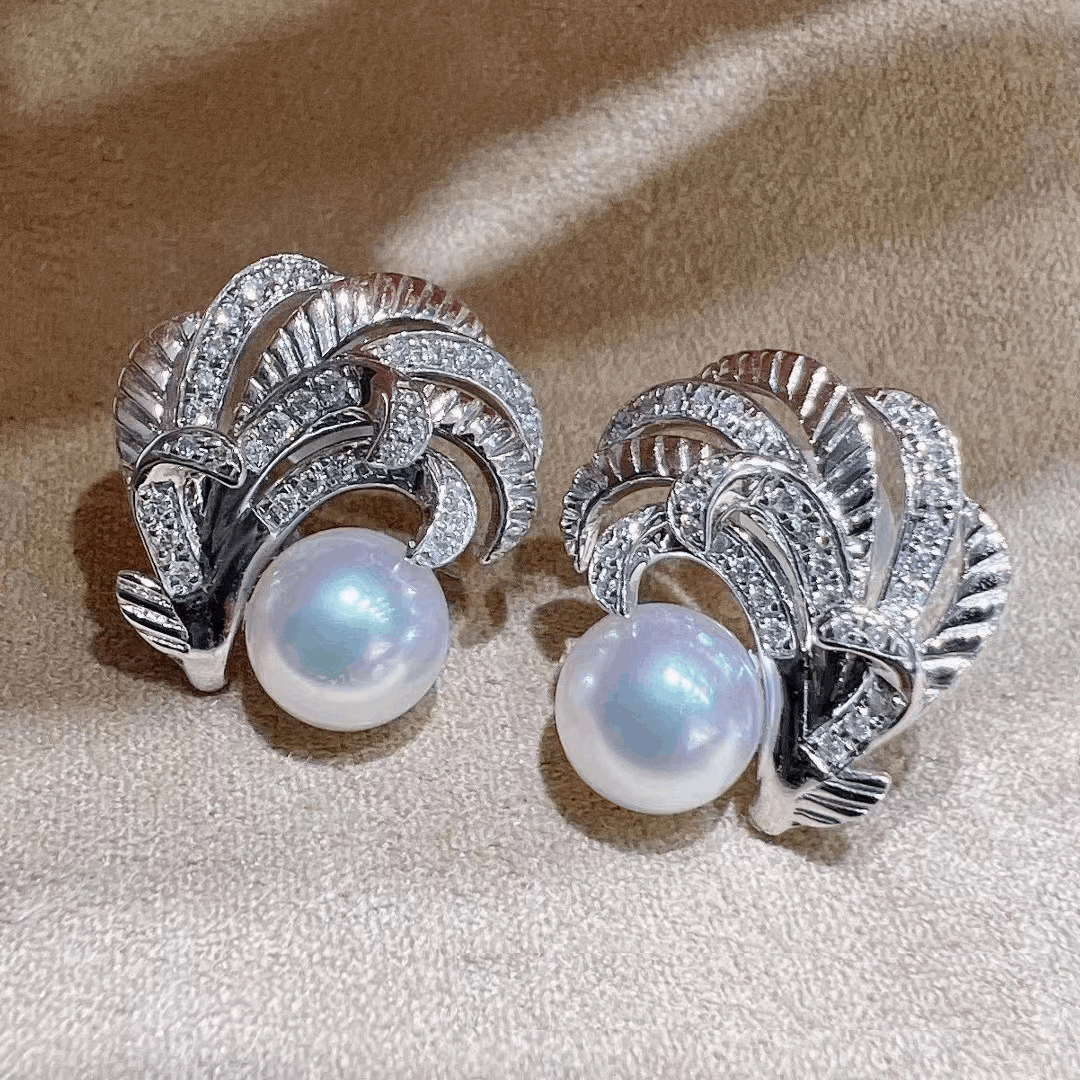 #AB191 Natural Freshwater Pearl Stud Earrings