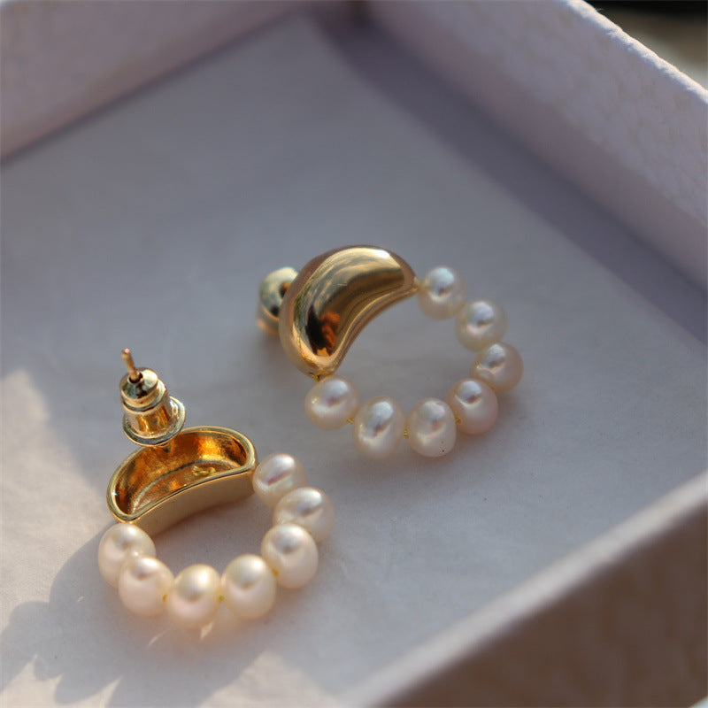 #AB184 AAAA Freshwater Pearl Stud Earrings