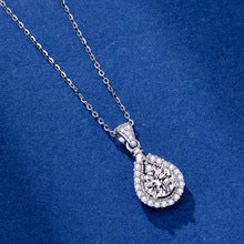 #AB108 Moissanite Necklace 1.5 Carat White Gold Teardrop S925 Necklace