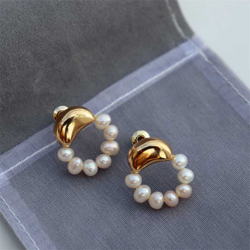 【#183】AAAA Freshwater Pearl Stud Earrings