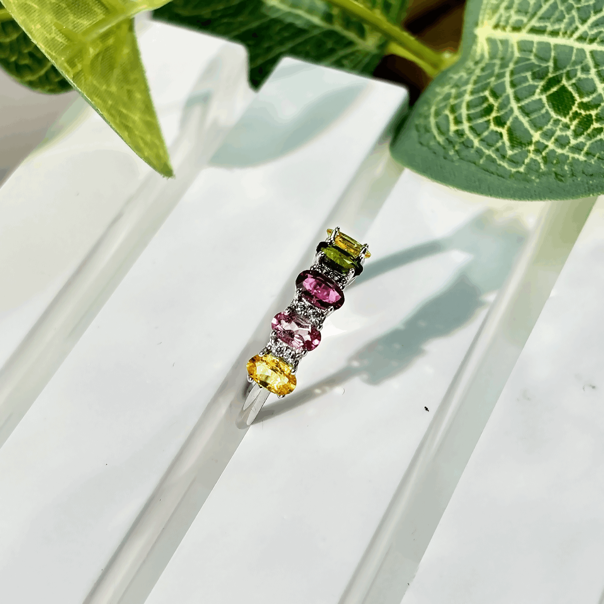 #212 Natural tourmaline ring in silver