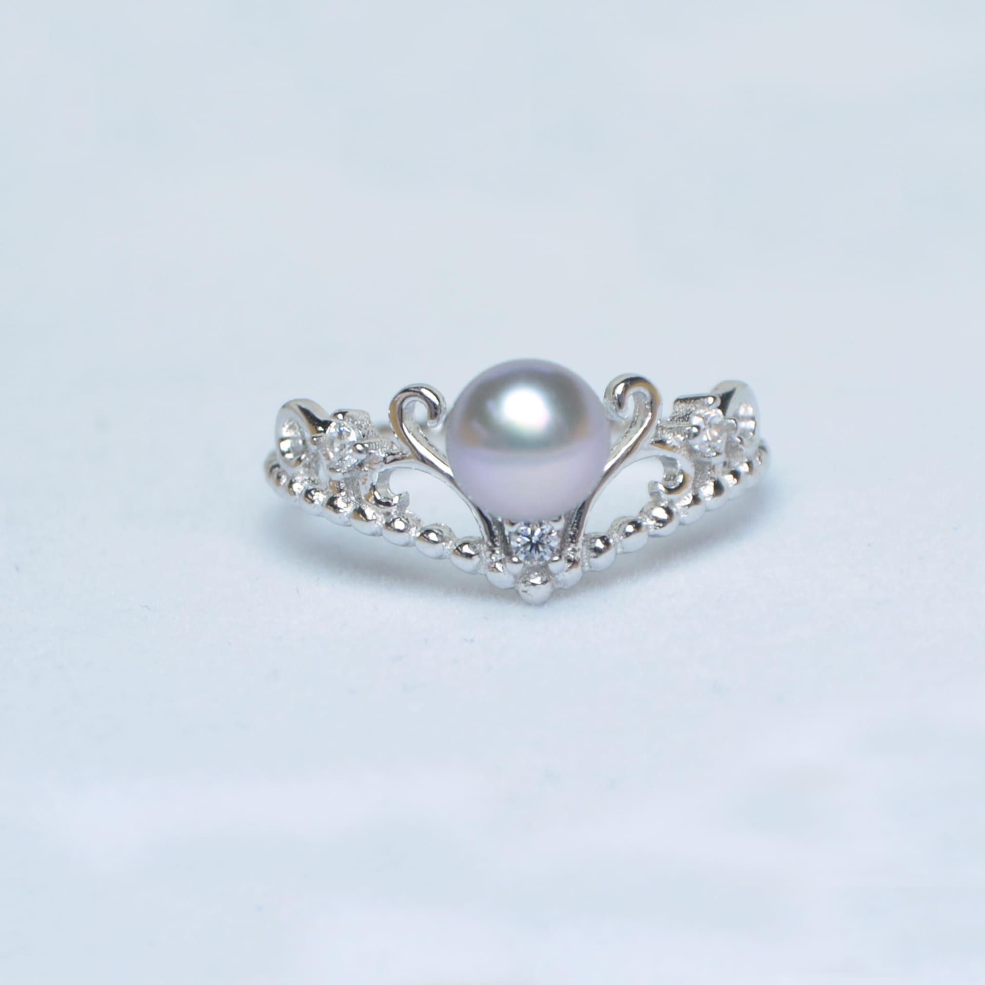 #AB058 Crown Pearl Rings