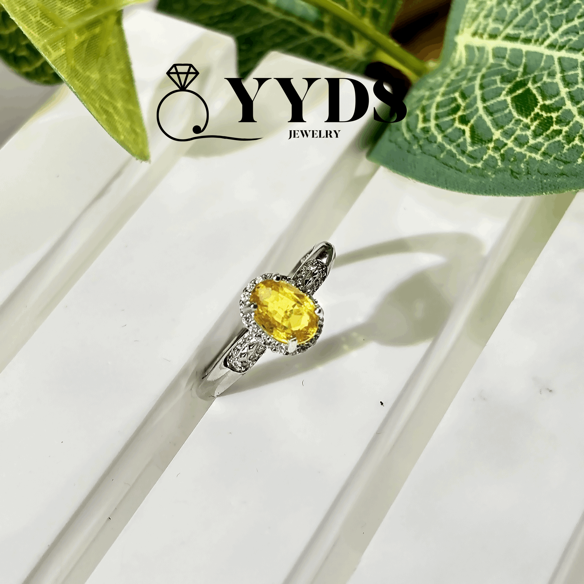 #126 Yellow Diamond Silver Ring