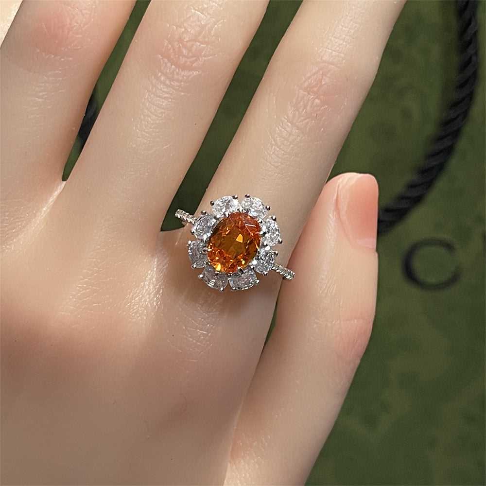 #AB165 【#111】Cultured High Carbon Diamond Fanta Color 2 Carat Ring