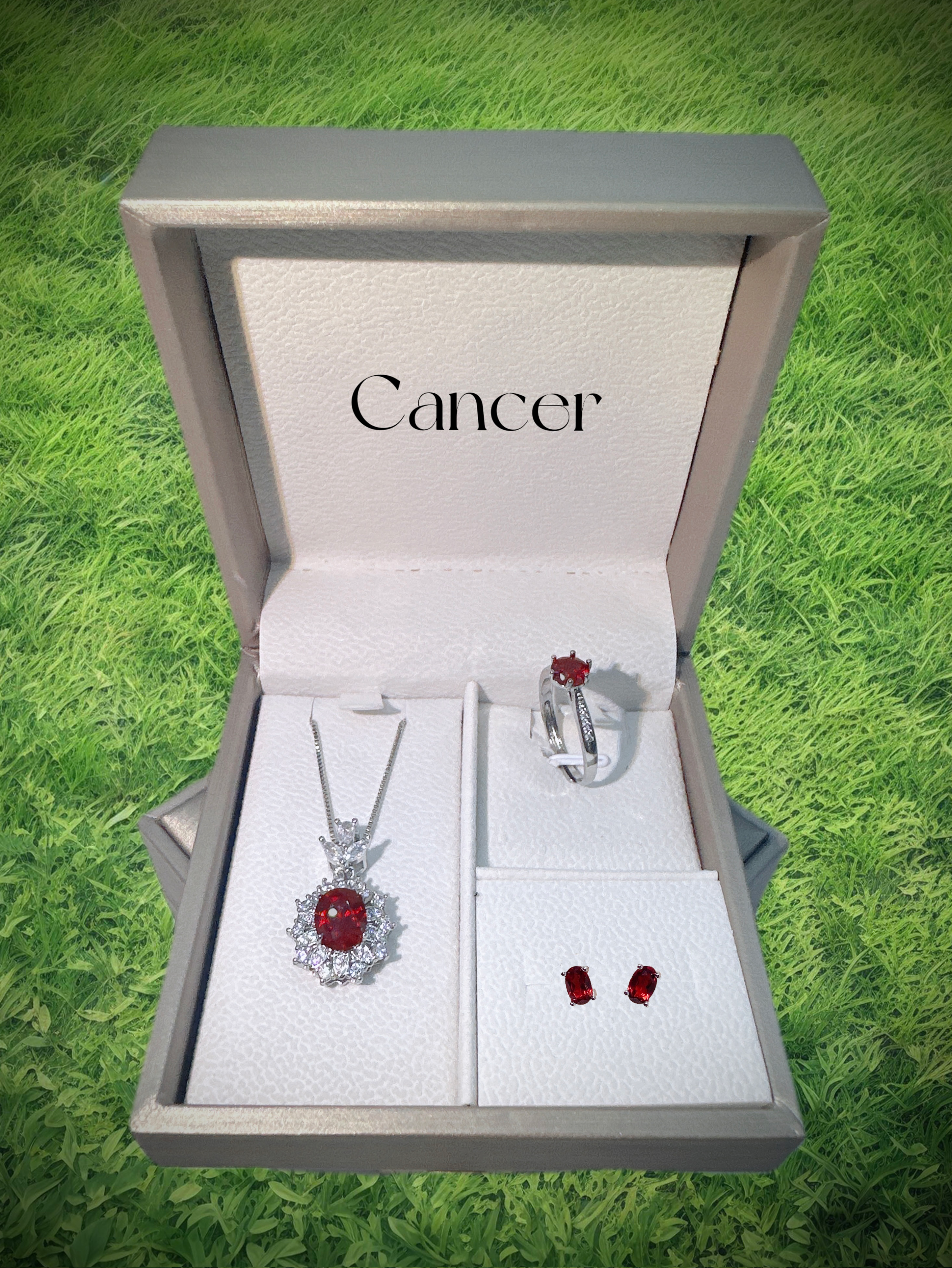 #AB045 Cancer Lucky Stone Ruby Set