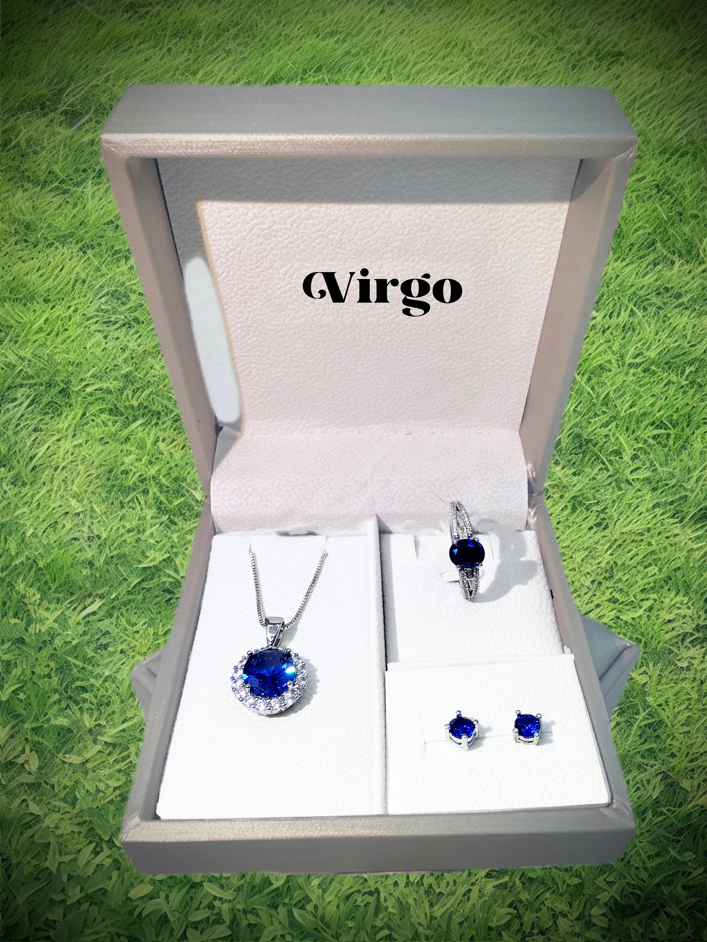 #AB155 Virgo Lucky Stone Sapphire Set