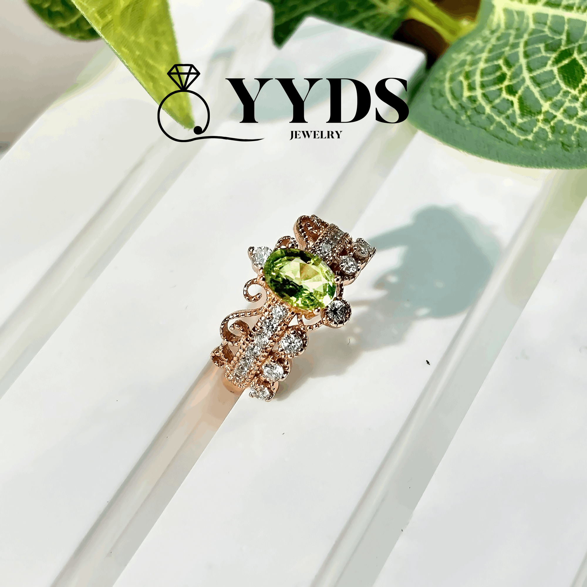 #123 Natural Peridot Ring