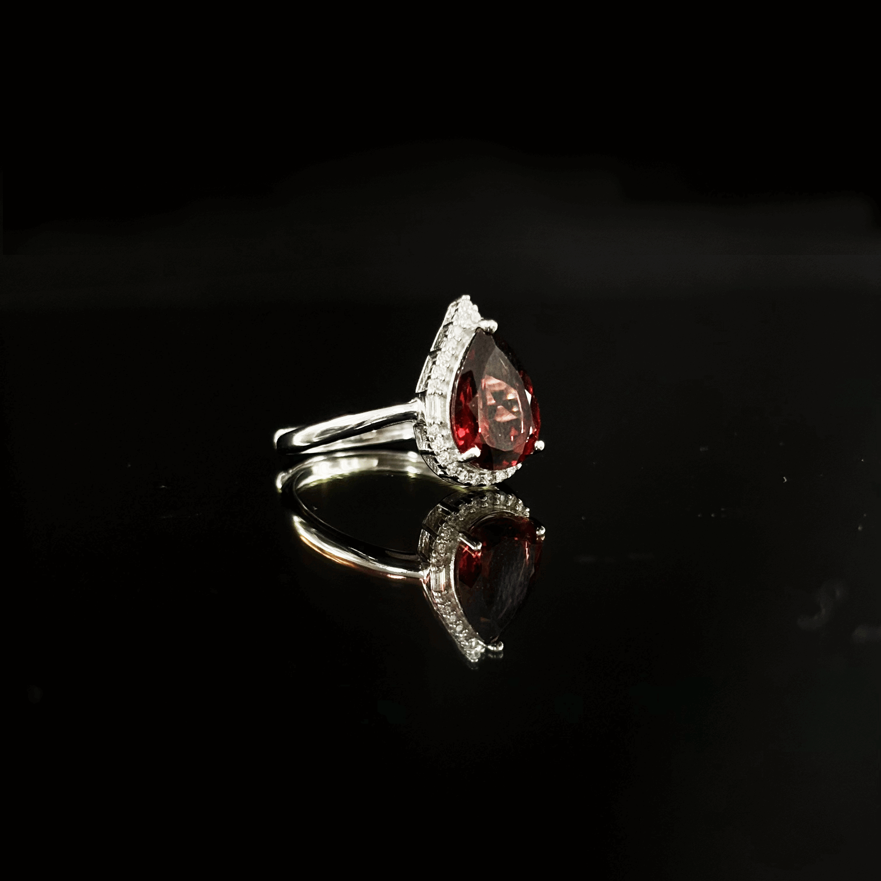 #129 Ruby ring in silver