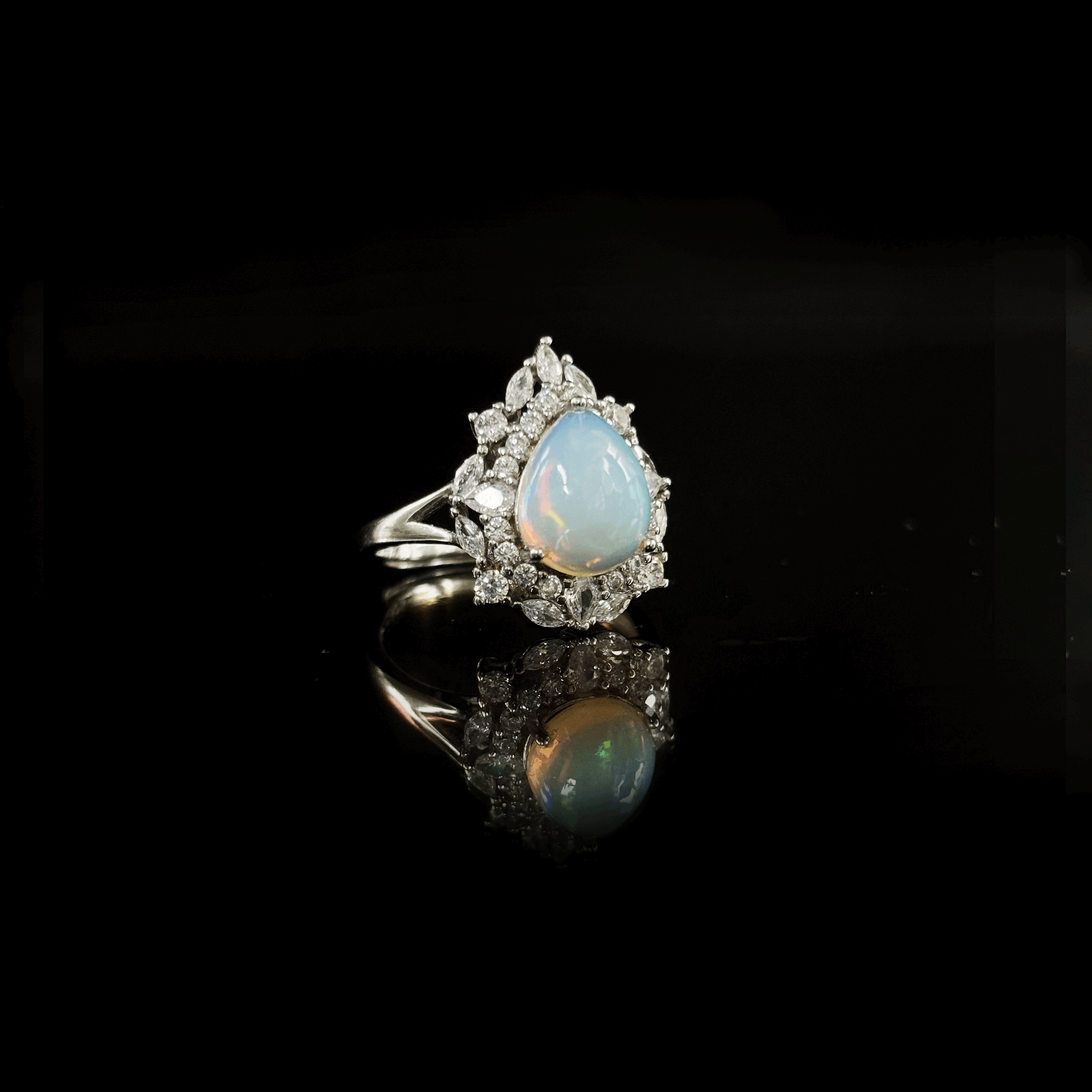 #AB018 Opal Ring in Silver