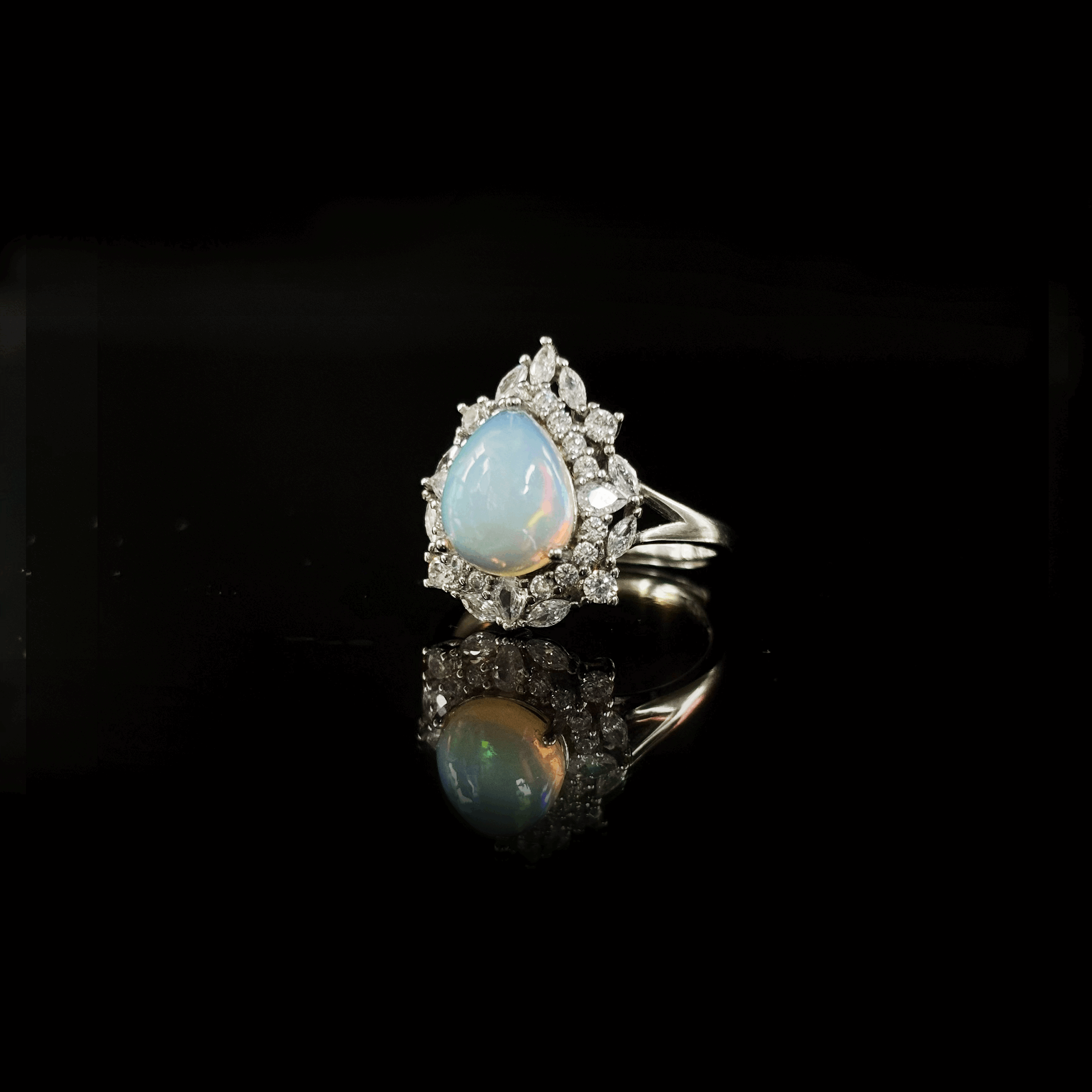 #AB018 Opal Ring in Silver