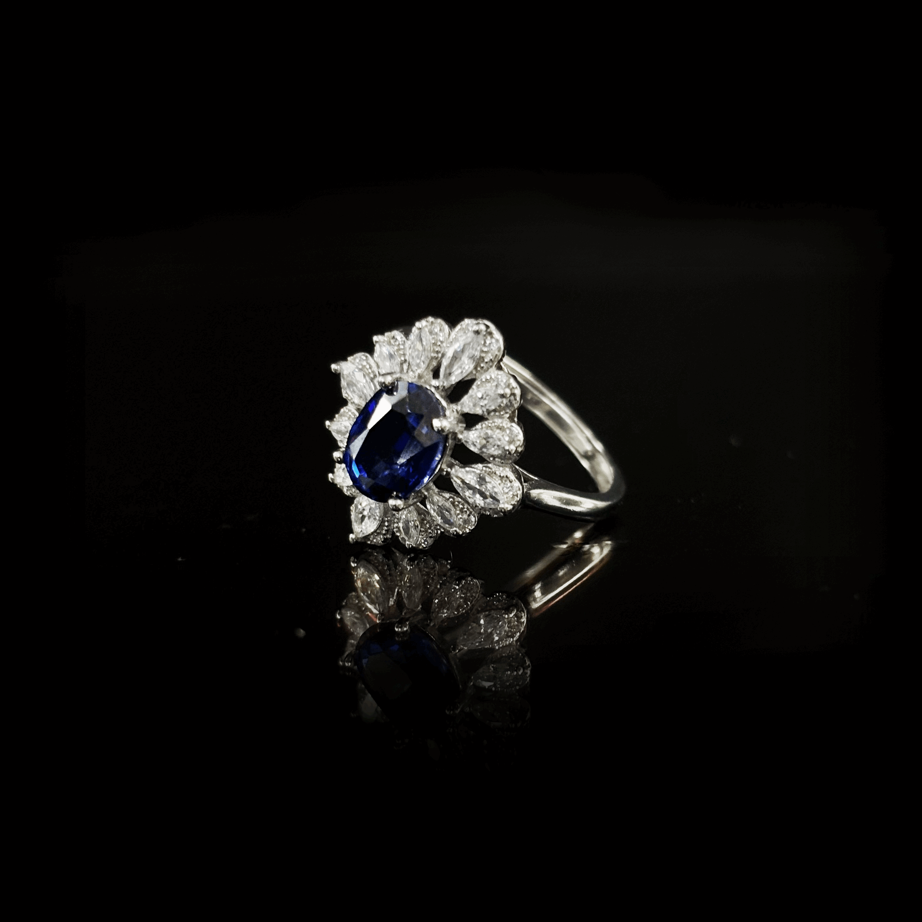 #AB020  Natural Sapphire Topaz Ring in Silver