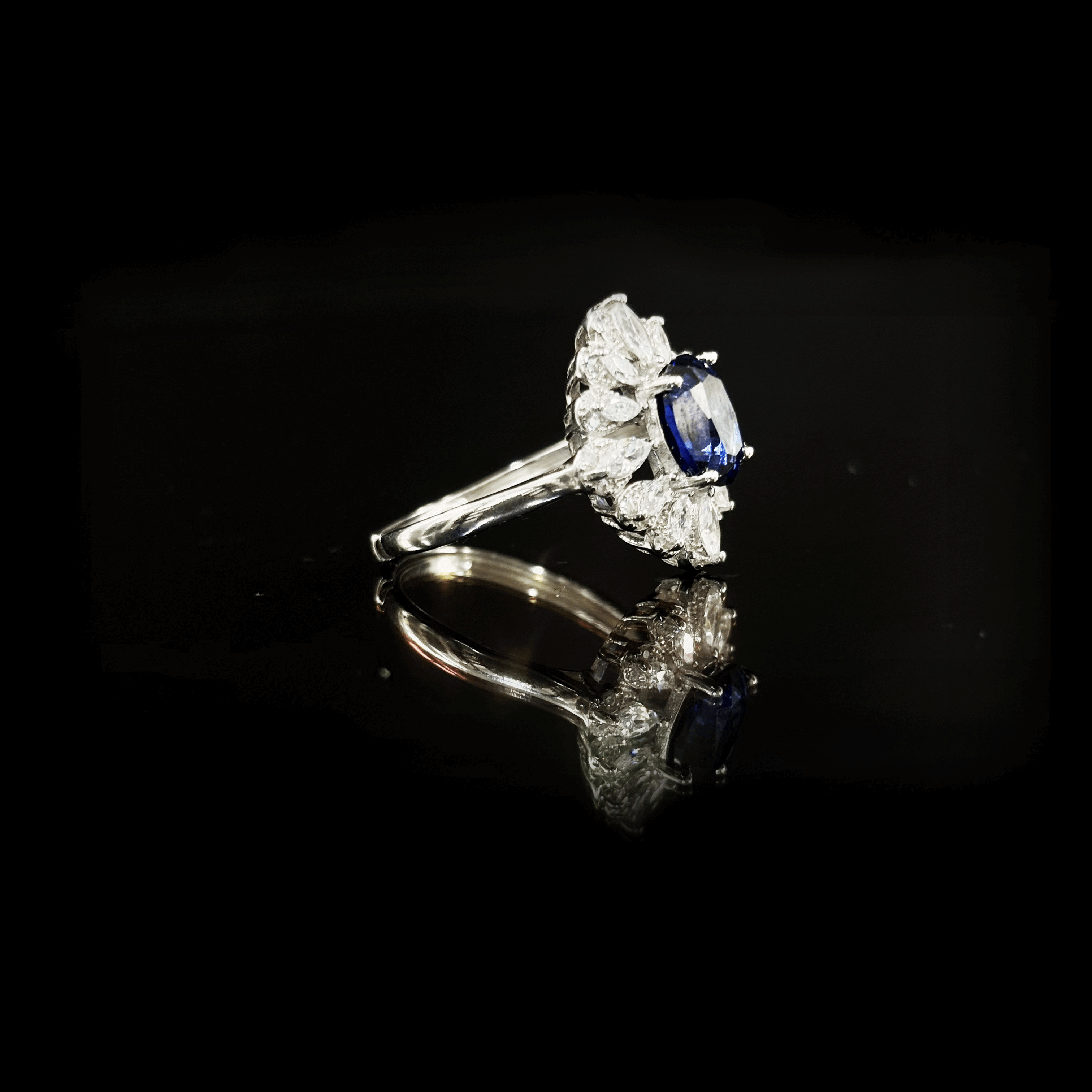 #AB020  Natural Sapphire Topaz Ring in Silver