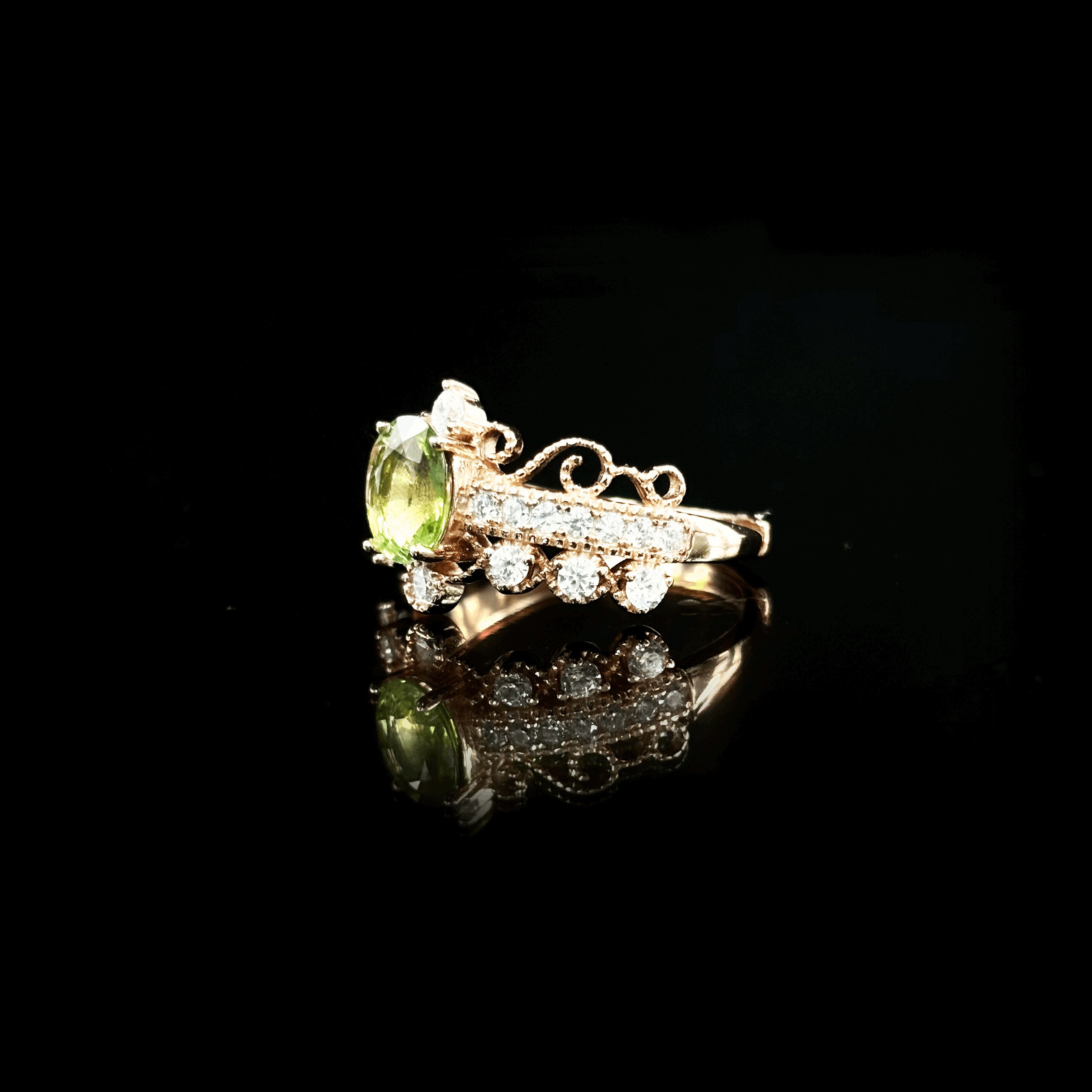 #AB001  Natural Peridot Ring